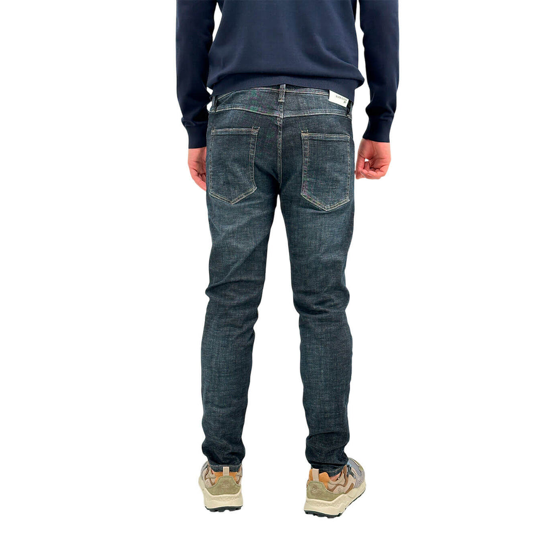 BL.11 Block Eleven Pantaloni Uomo, Super Flex, Denim, Cotone, Blu