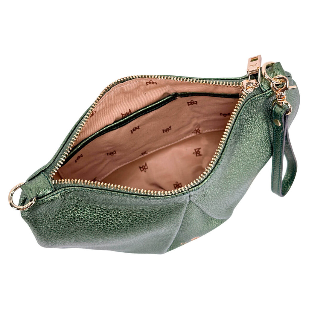 Cuoieria Fiorentina Emma Borsa Donna, Pouch Tracolla, Pelle, Verde