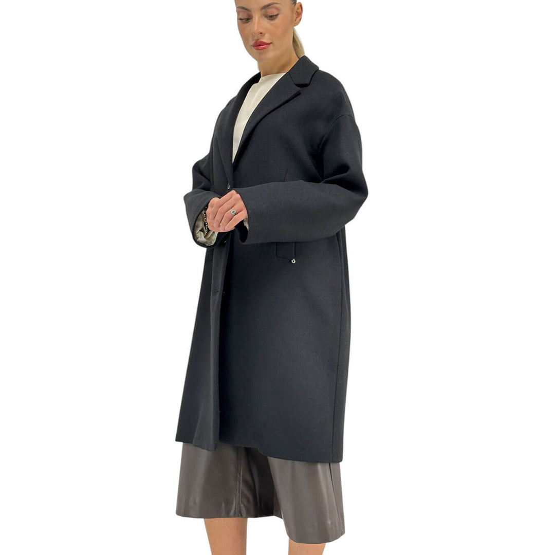 Ottod'Ame, Cappotto, Donna, Simona, Misto Lana, Nero