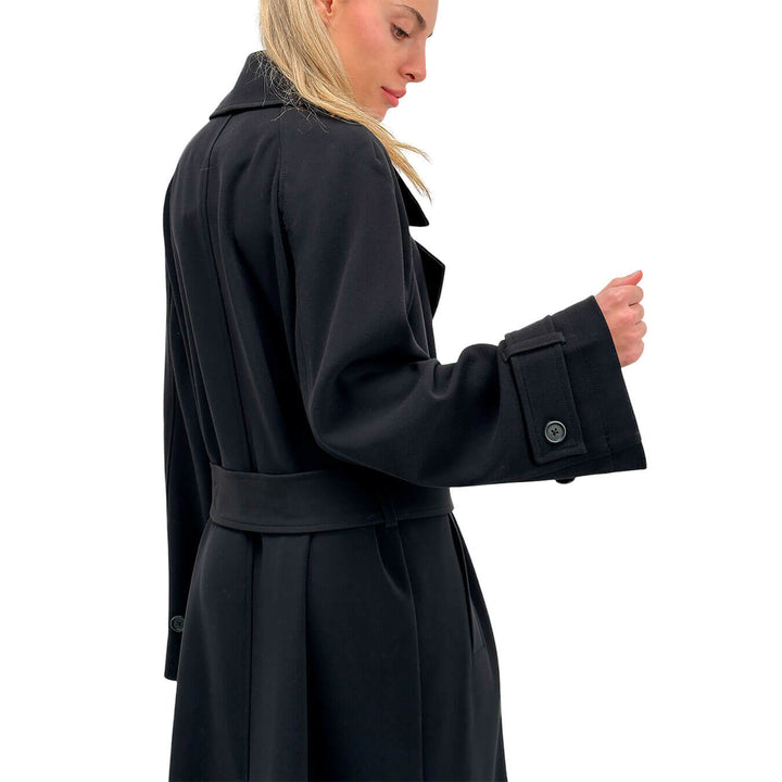 Ottod'Ame Trench Donna, Doppiopetto con Fusciacca, Nero