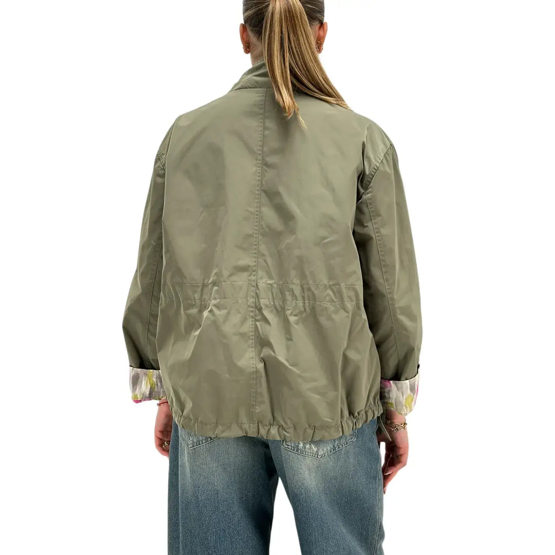 Oof Wear, Giubbotto, Donna, Double Face, Verde e Floreale