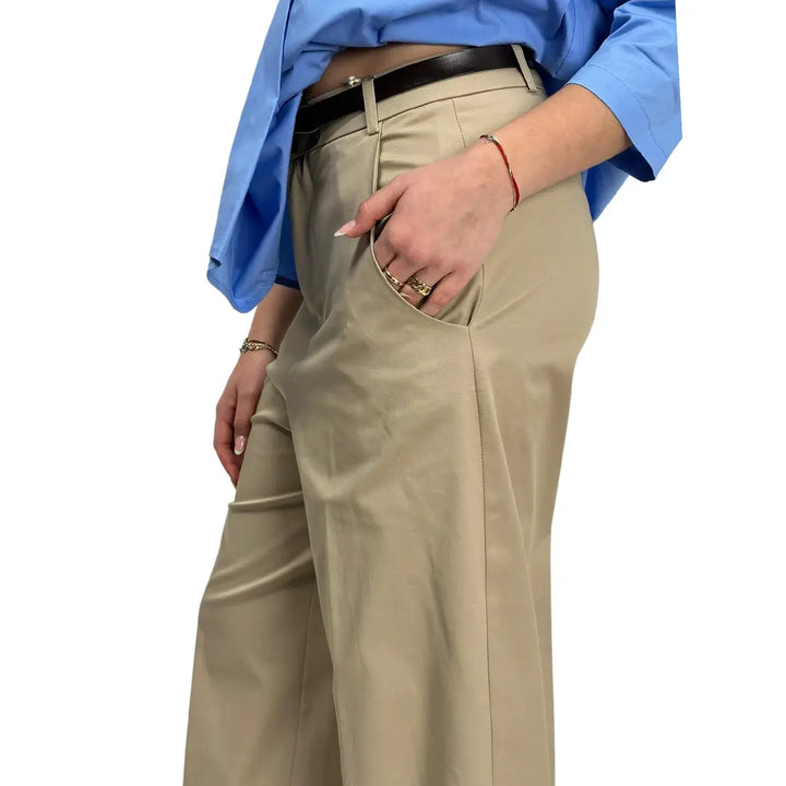 Kontatto, Pantaloni Palazzo, Donna, Cotone, Marrone