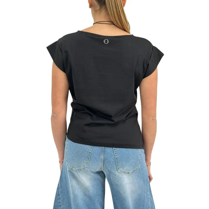 Ottod'Ame, T-Shirt, Donna, Cotone Modal, Nero