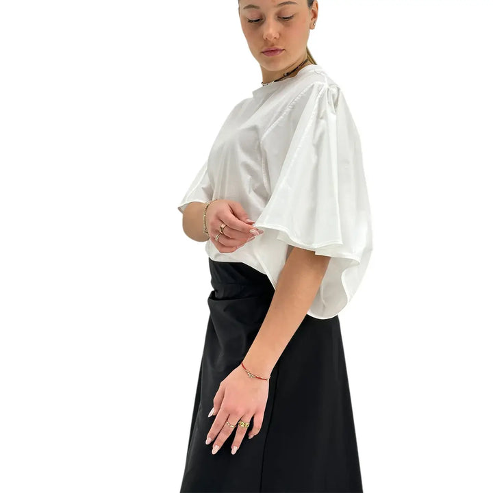 Meimeij, T-Shirt, Donna, Girocollo, Bianco