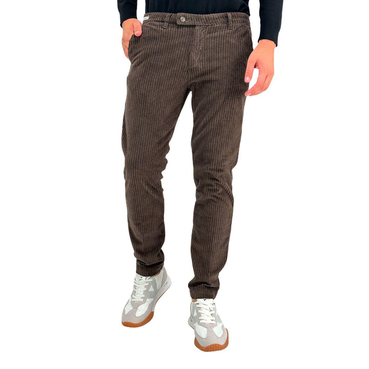 Moro Pantaloni Chino, Uomo, Regular Fit, Velluto, Marrone