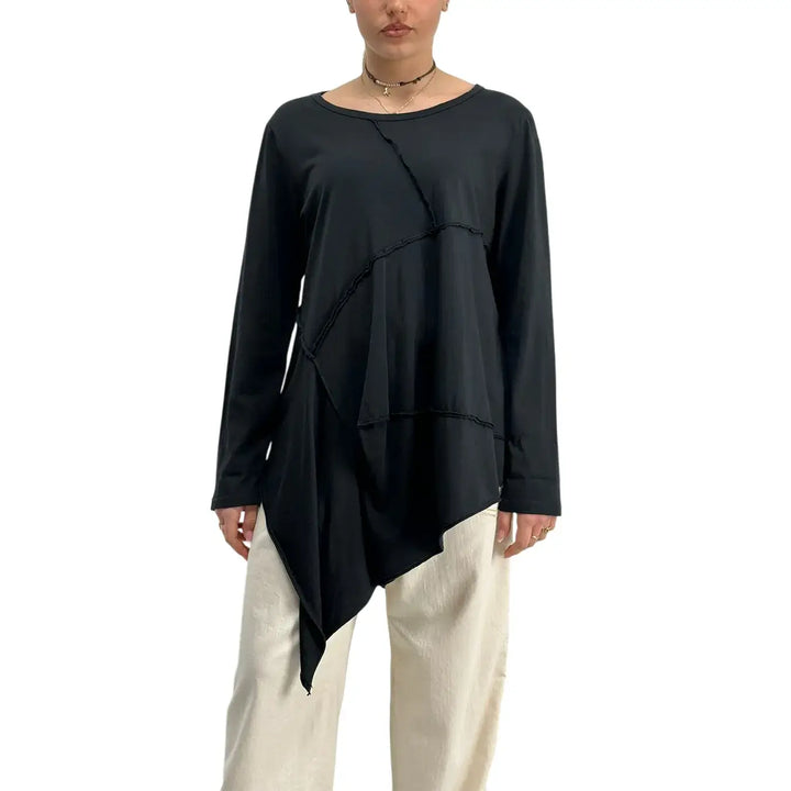 Bassini, T-Shirt Over, Donna, Cotone, Nero