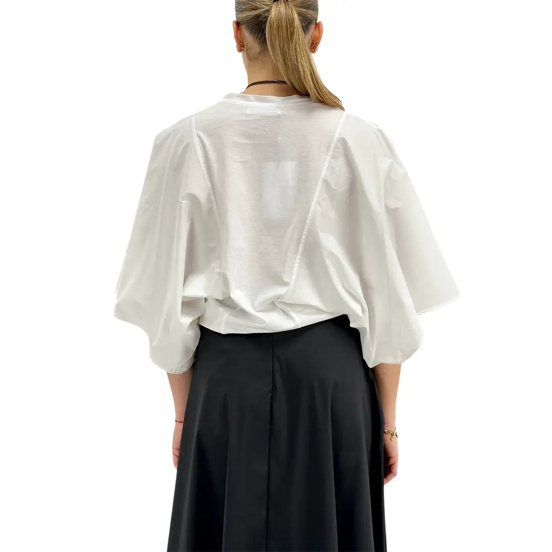 Meimeij, T-Shirt, Donna, Girocollo, Bianco