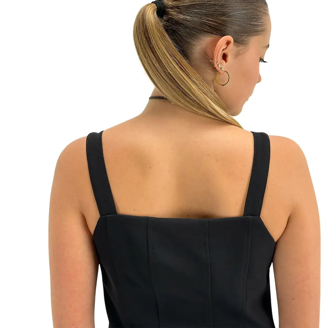 Koralline, Bustino, Donna, Tessuto Misto, Nero