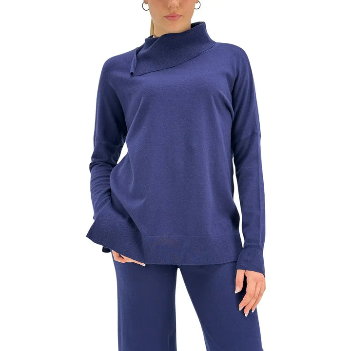 Koralline, Maglia, Donna, Tessuto Misto, Blu