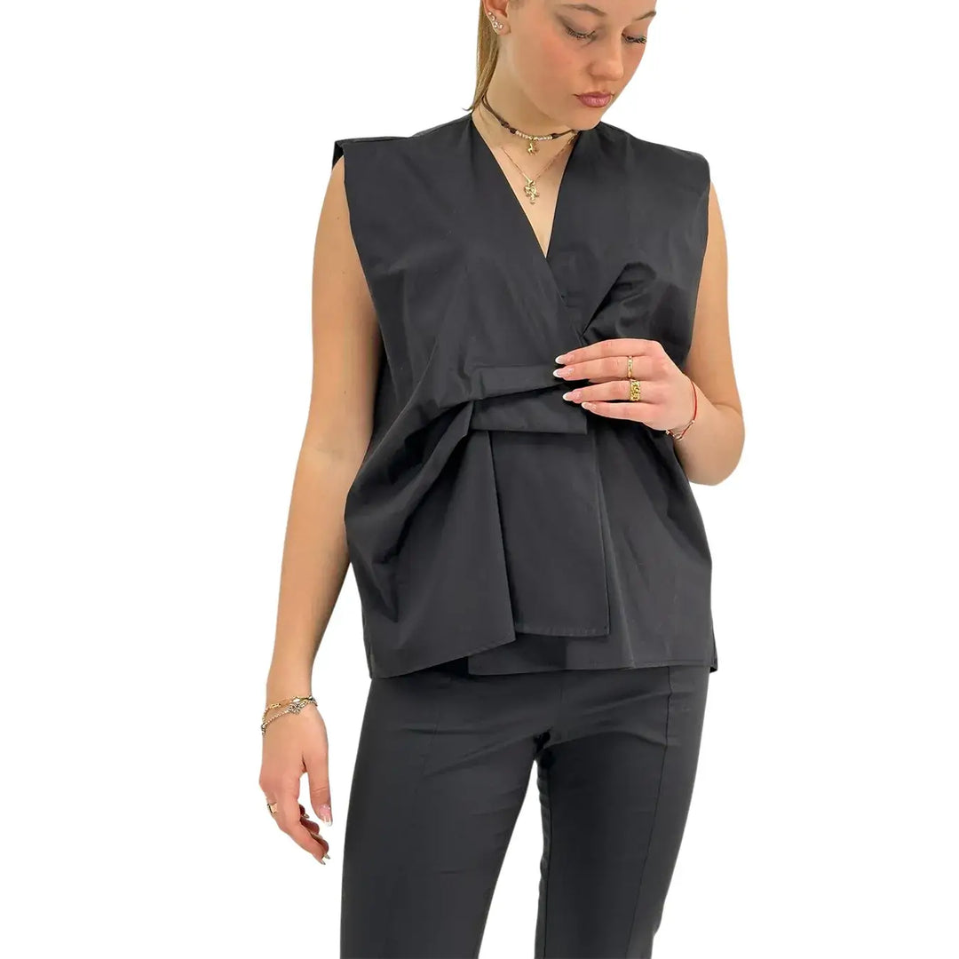 Meimeij, Blusa, Donna, Cotone, Nero