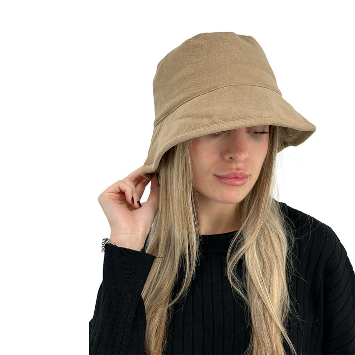 Bassini Cappello Donna, Modello Pescatore, Double-face, Taupe