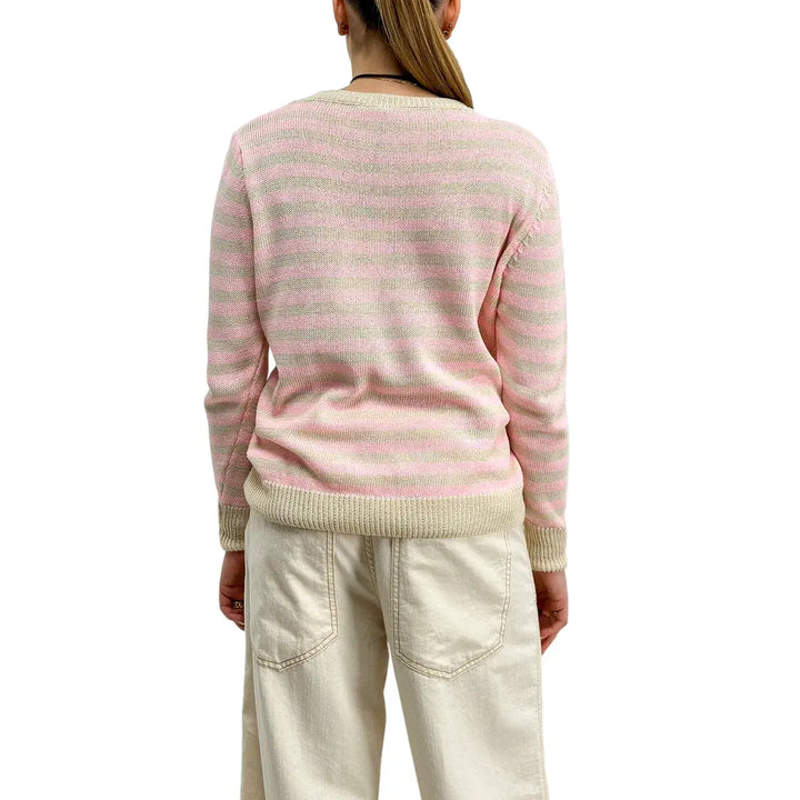 Bassini, Maglia a Righe, Donna, Cotone, Verde e Rosa