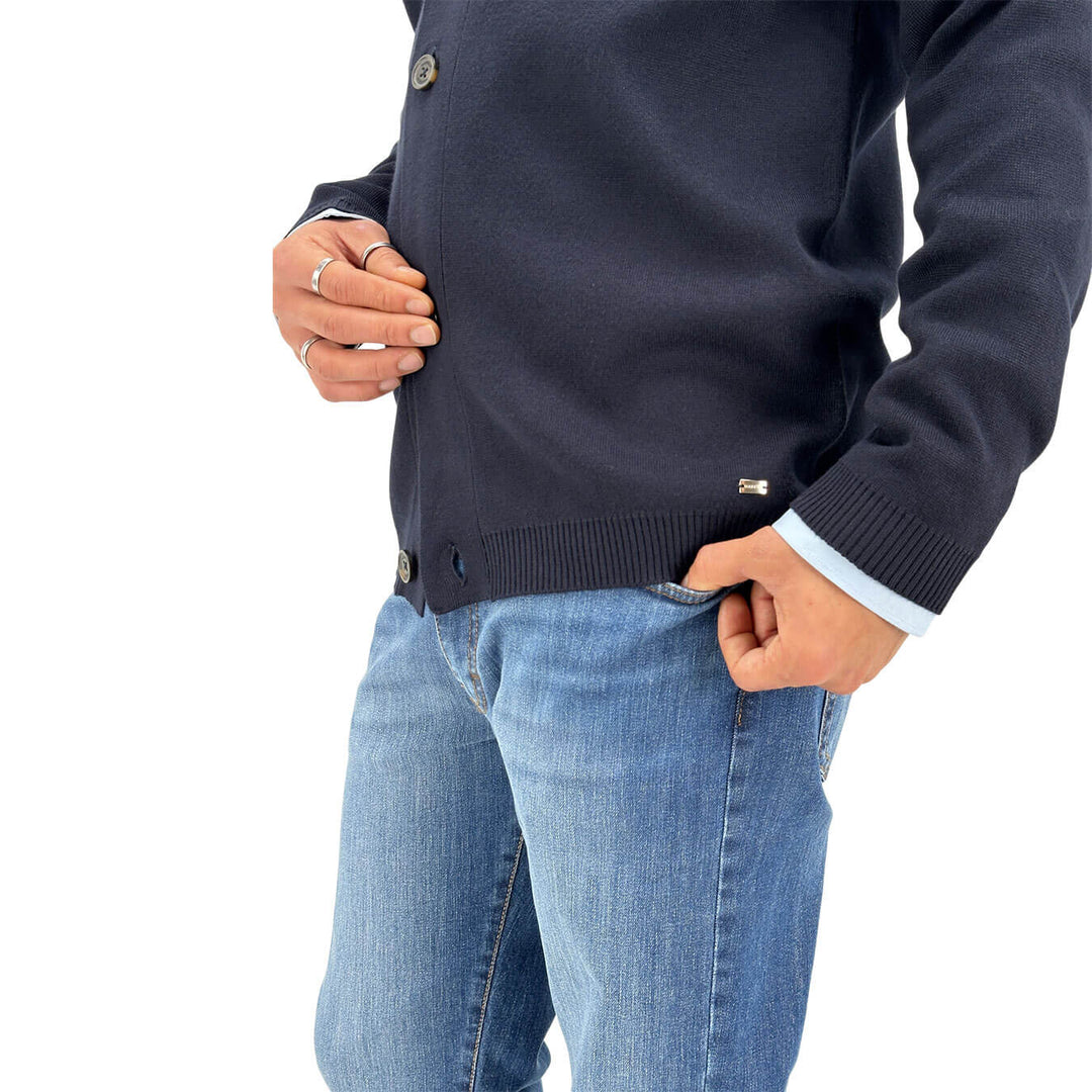 Markup, Cardigan, Uomo, Viscosa, Blu