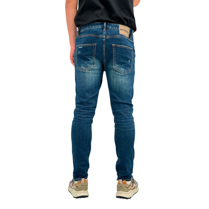 Imperial Pantaloni Uomo, Jeans, Denim, Chino, Cotone, Blu Scuro