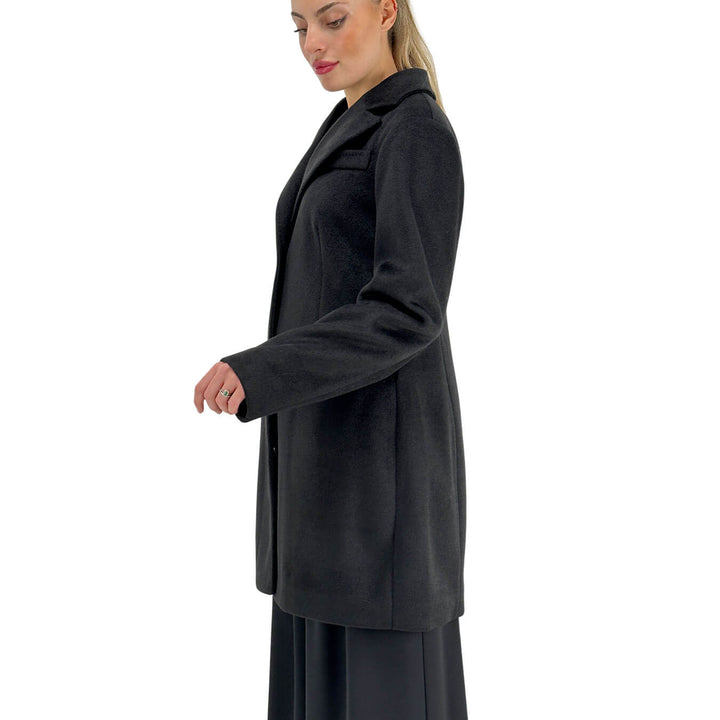 Markup, Cappotto, Donna, Tessuto Misto, Nero