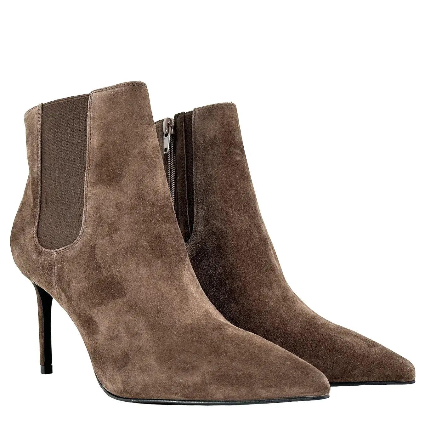 Jeffrey Campbell Stivaletto, Nixie.g, Basso Tacco Alto, Brown Suede, Bassiniboutique.it, 2023 a/i
