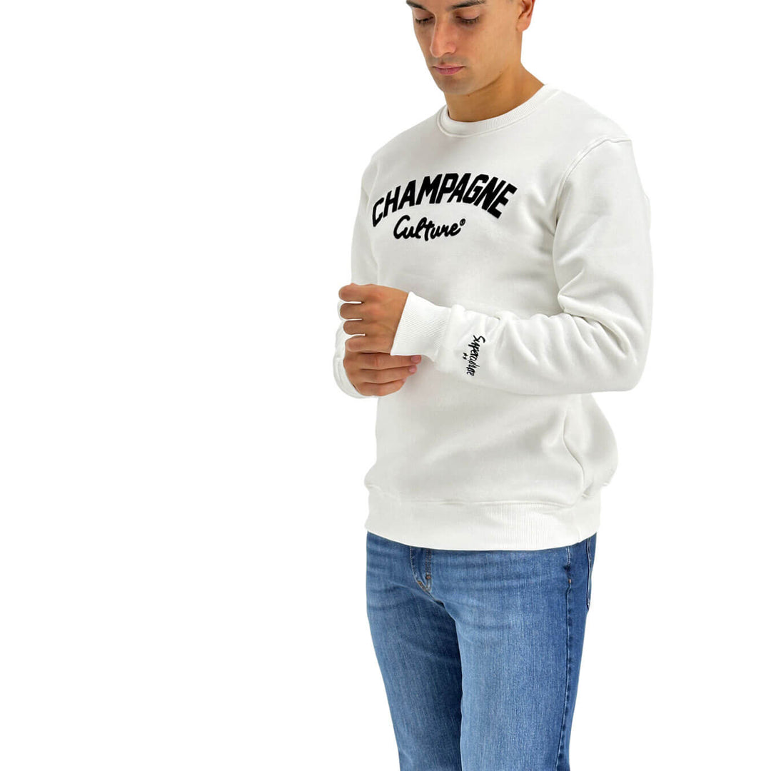 Superculture, Felpa, Uomo, Cotone, Bianco