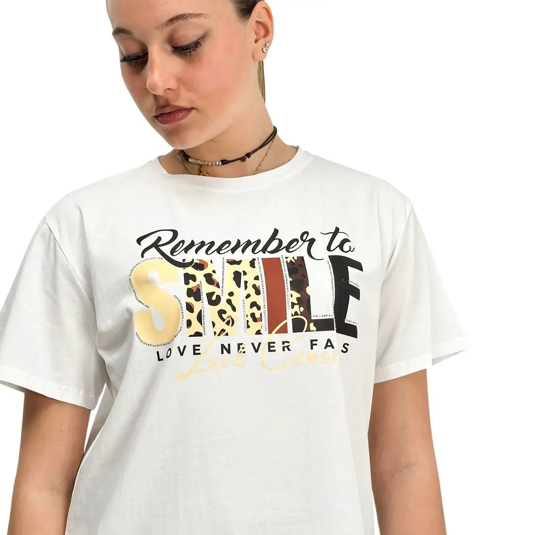Bassini, T-Shirt, Donna, Cotone, Bianco