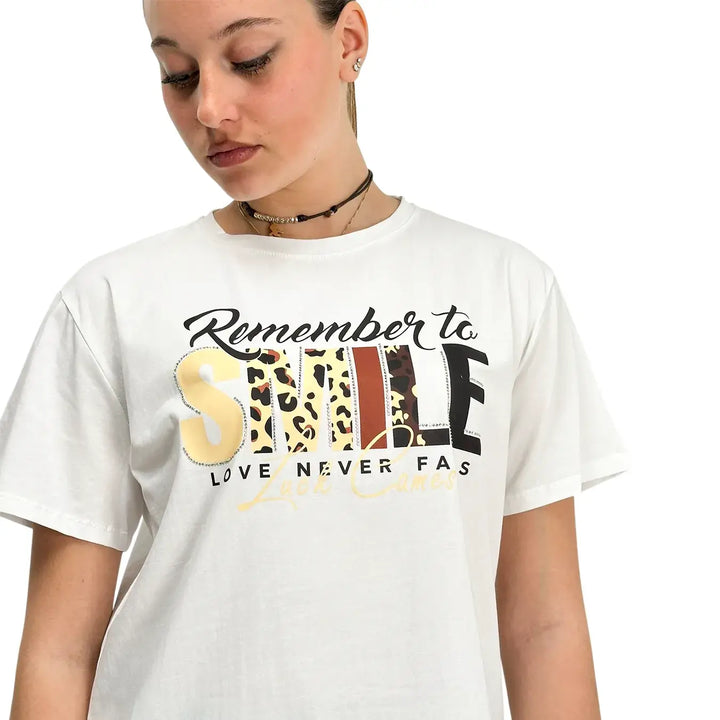Bassini, T-Shirt, Donna, Cotone, Bianco