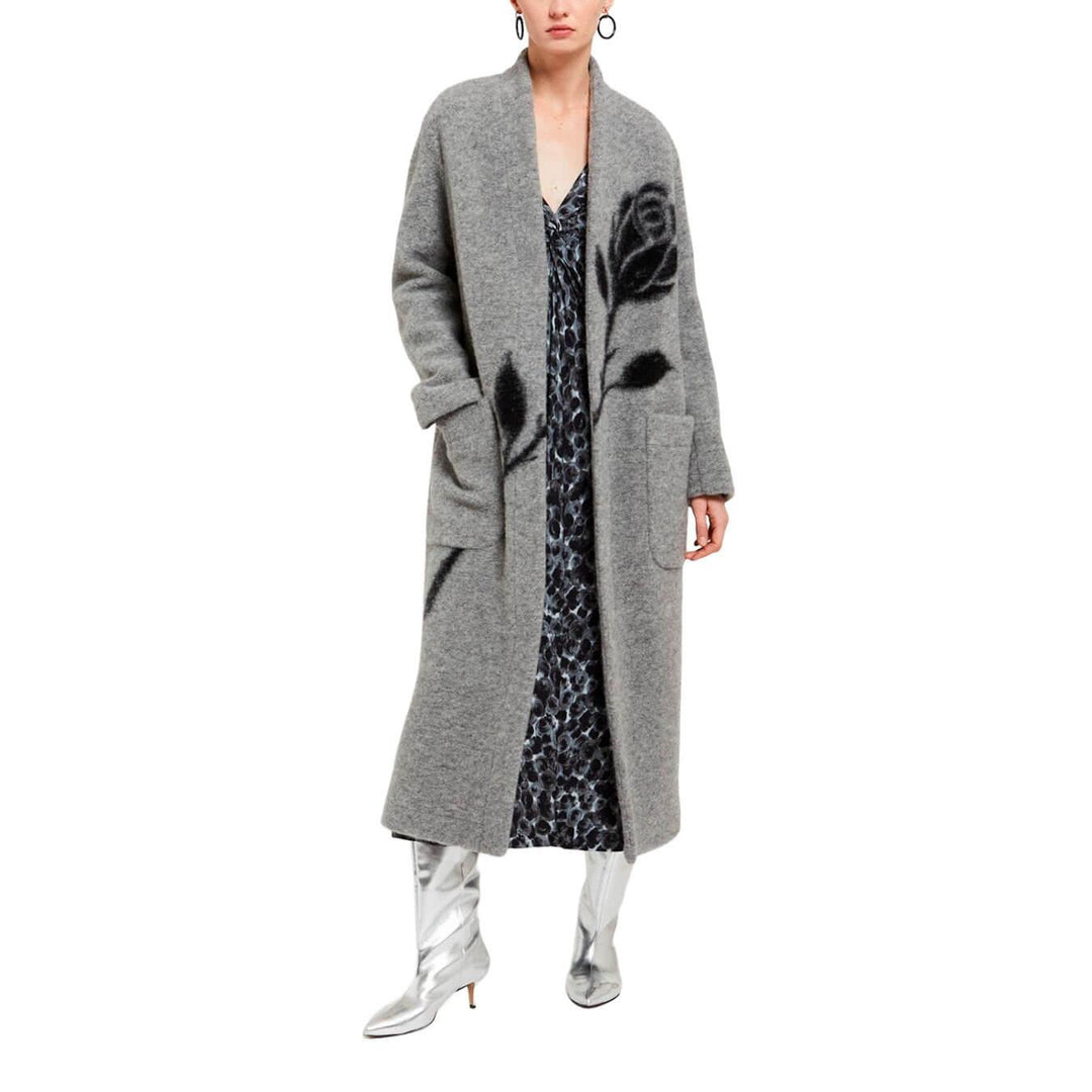 Ottod'Ame Cappotto Donna, Lungo, Monopetto, Misto Lana, Grigio