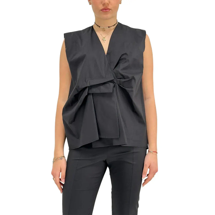 Meimeij, Blusa, Donna, Cotone, Nero