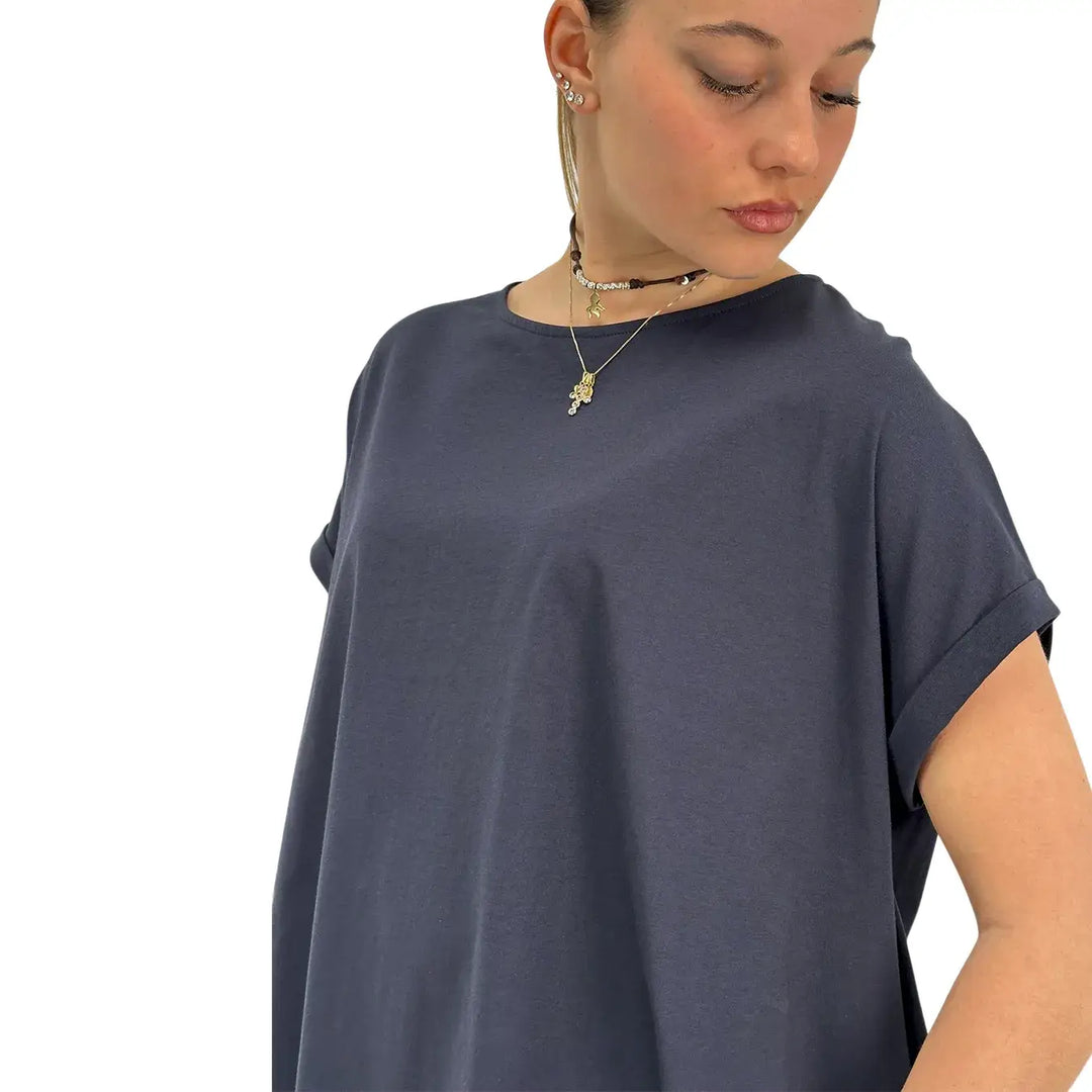 Ottod'Ame, T-Shirt, Donna, Cotone, Blu Night
