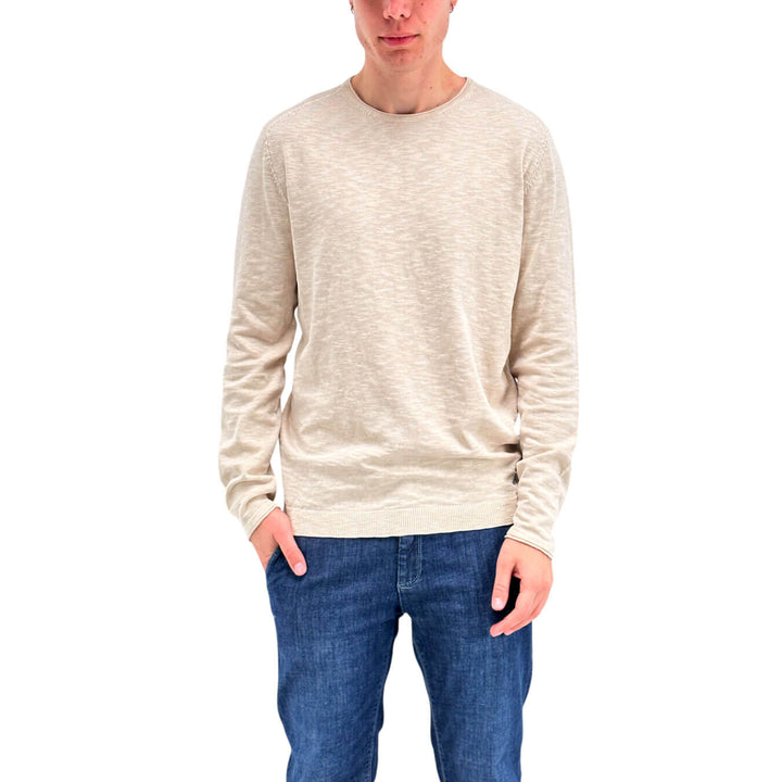 BL.11 Block Eleven Maglia Uomo, Basic, Girocollo, Cotone, Beige
