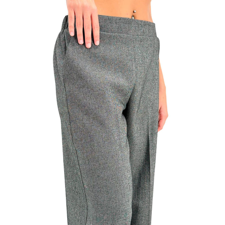 Imperial Women's Trousers, Flared, Mixed Fabric, Grey