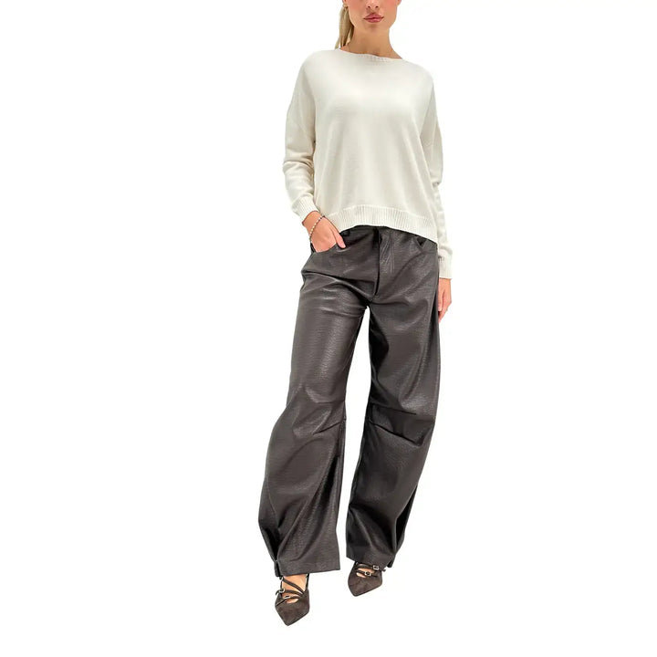 Motel, Pantaloni, Eco Pelle, Moro