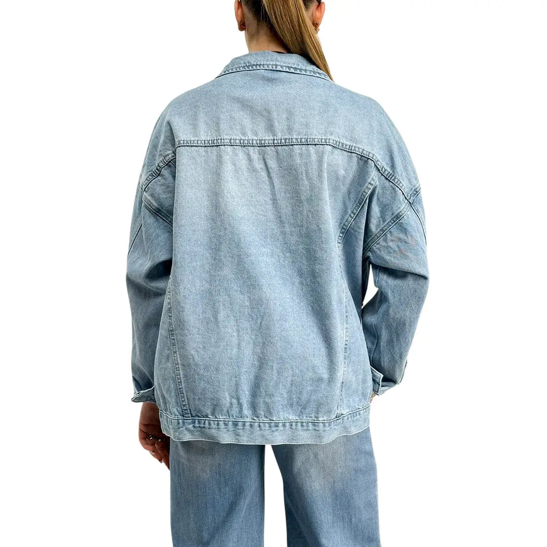 Bassini, Giubbotto Jeans, Donne, Cotone, Blu