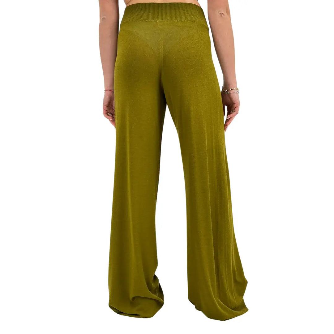 Kontatto, Pantaloni, Donna, Palazzo, Verde