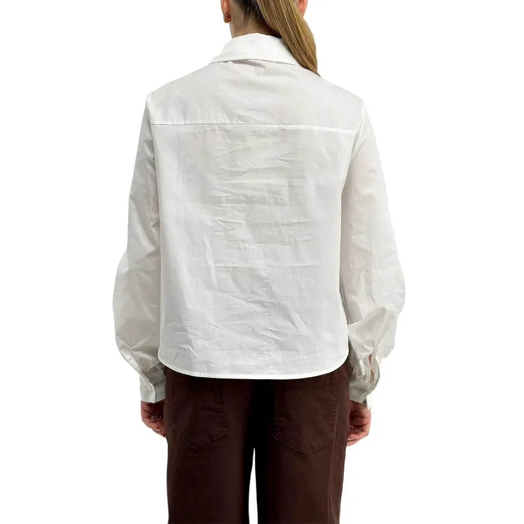 Kontatto, Camicia con Alamari, Donna, Cotone, Bianco