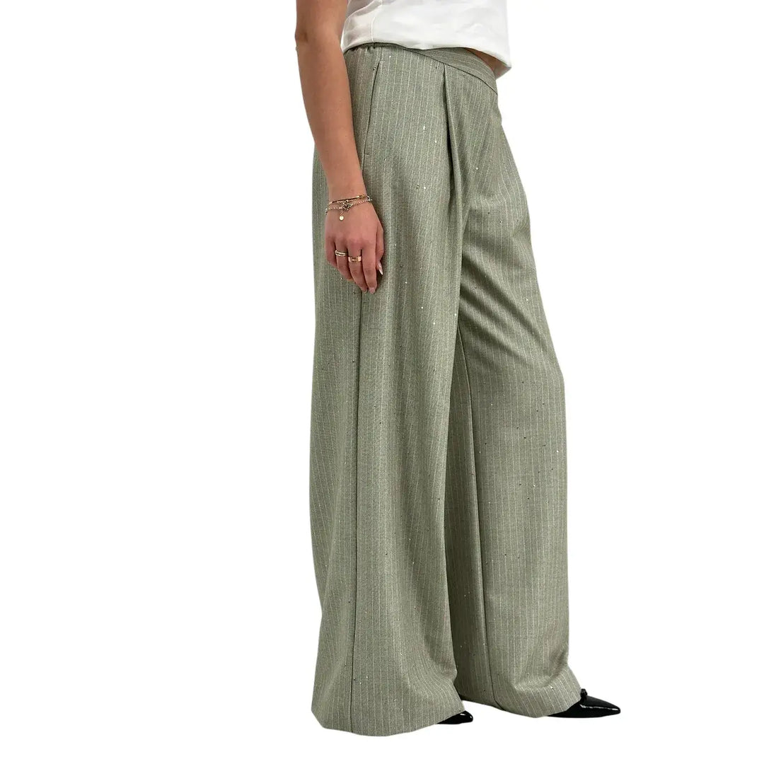 Kontatto, Pantaloni, Donna, Gessato, Kaki
