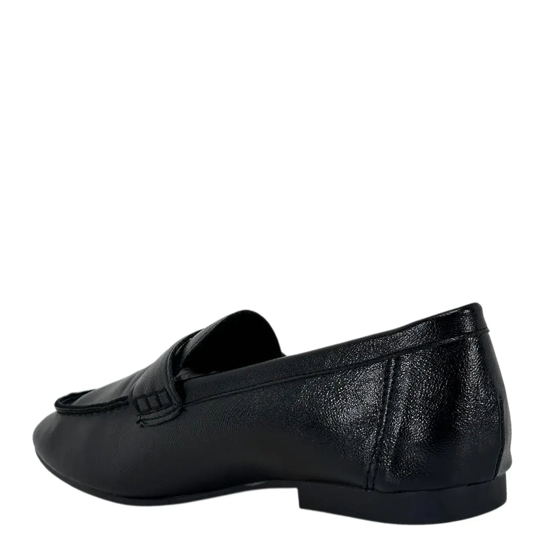 Bassini Mocassini Donna Neri in Ecopelle Ultra Soft con Tacco 1 cm e Suola Antiscivolo
