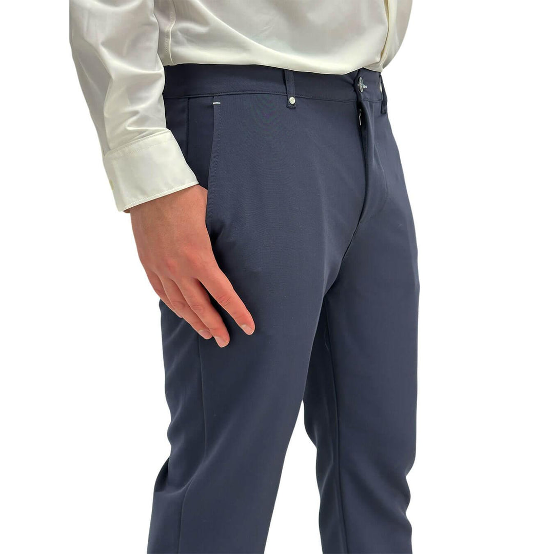 BL.11 Block Eleven Pantaloni Chino, Uomo, Regular Fit, Cotone, Blu