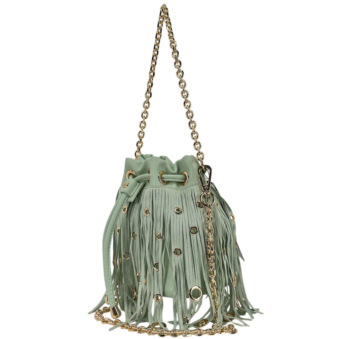 La Carrie Edition Bucket Borsa Donna, Secchiello, Ecopelle, Verde