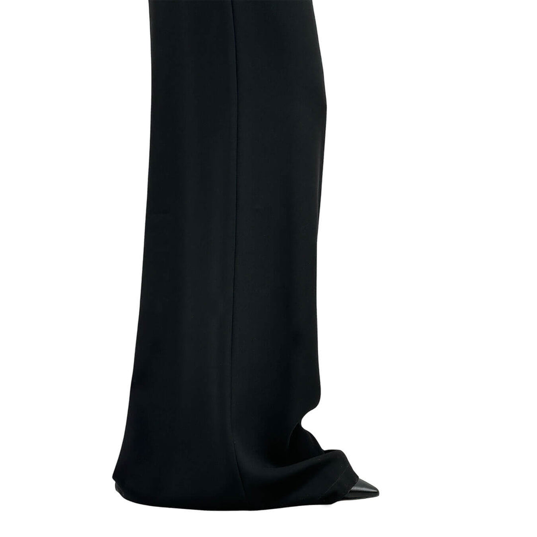 Koralline Pantaloni Palazzo Donna, Fondo Largo, Satin, Nero