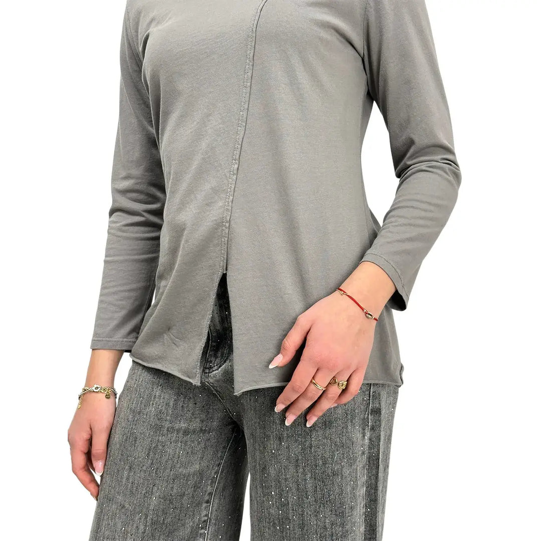 Bassini, T-shirt, Donna, Cotone, Grigio