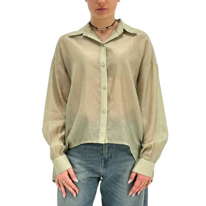 Kontatto, Camicia, Donna, Strass, verde