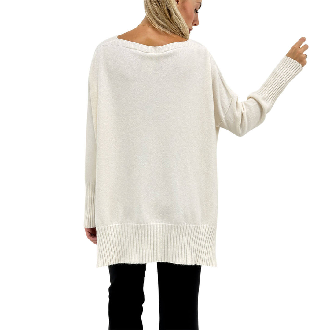 Relish, Maglia, Vovis, Scollo V, Viscosa, Latte