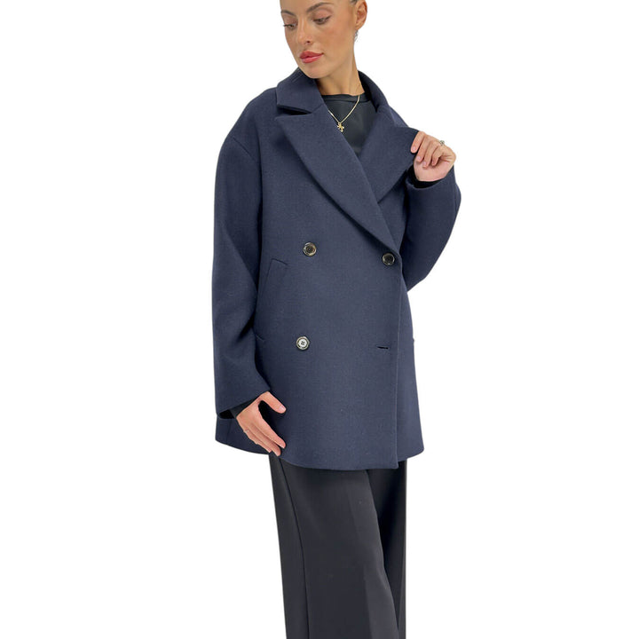 Ottod'Ame, Cappotto, Donna, Caban, Lana, Blu