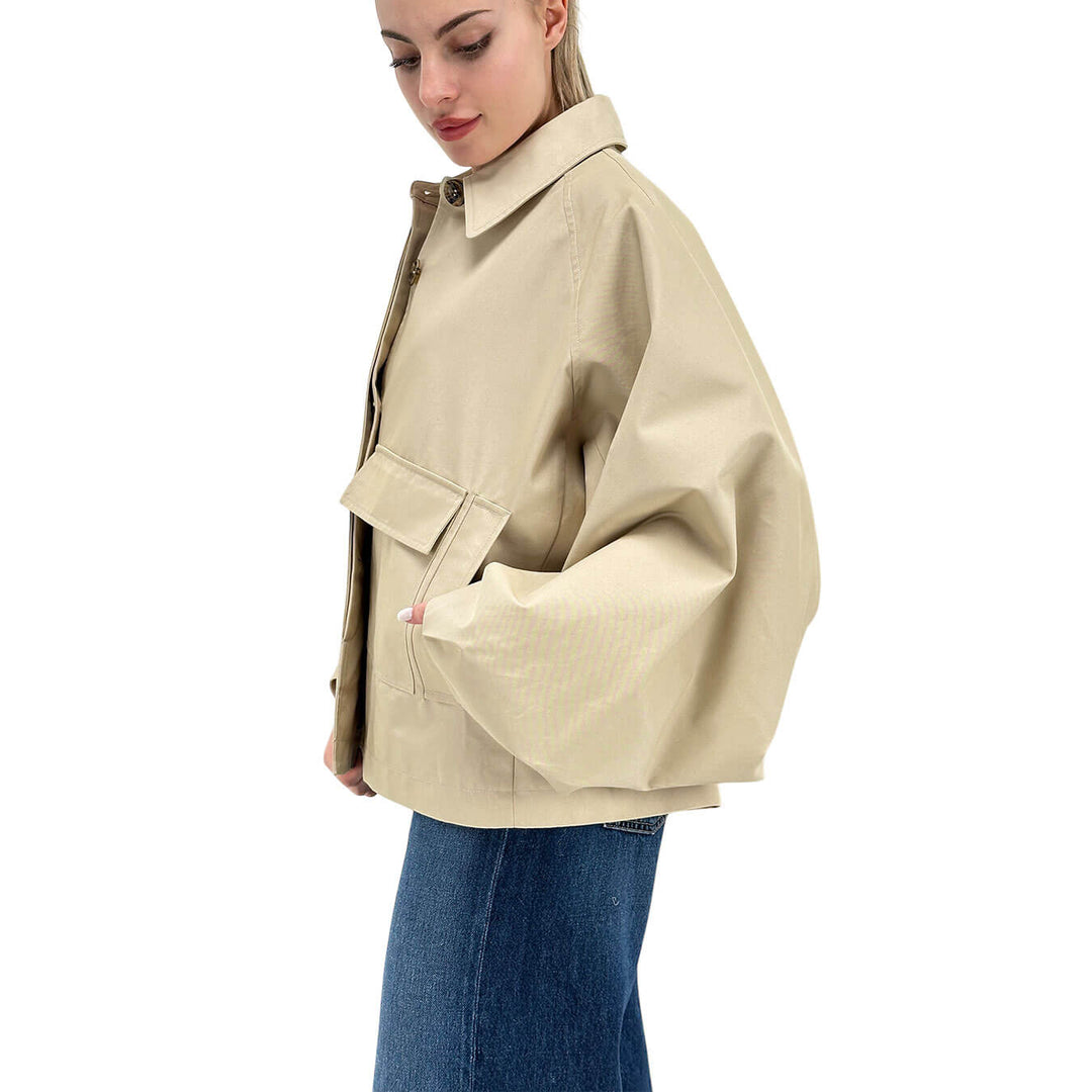 Oof Wear Giacca Donna, Trench Modulare a Cappa, Beige