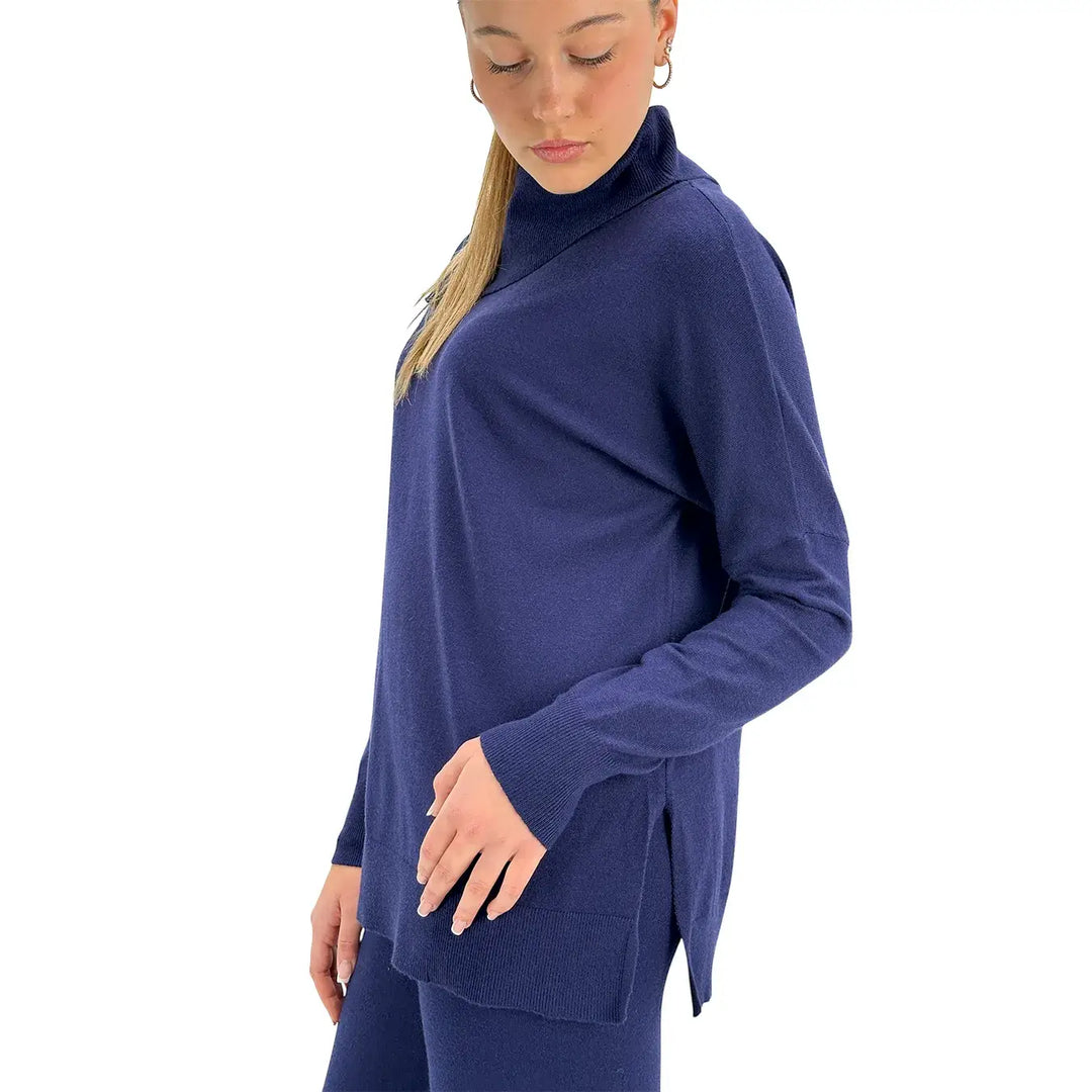 Koralline, Maglia, Donna, Tessuto Misto, Blu