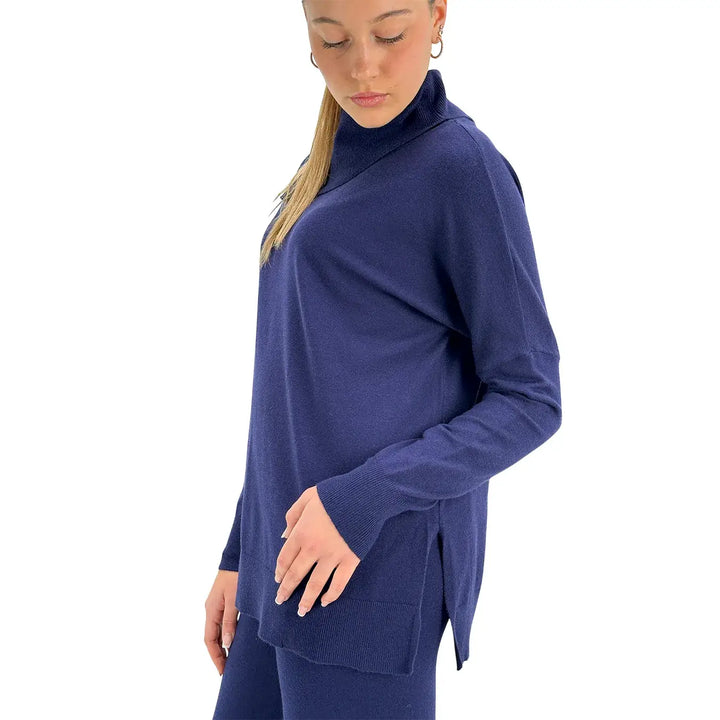 Koralline, Maglia, Donna, Tessuto Misto, Blu