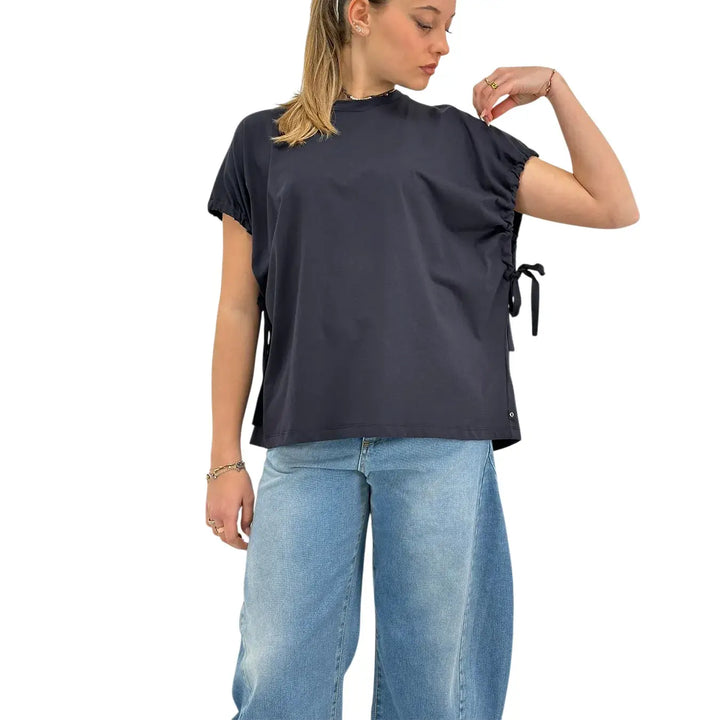 Ottod'Ame, T-Shirt, Donna, Blu, Girocollo