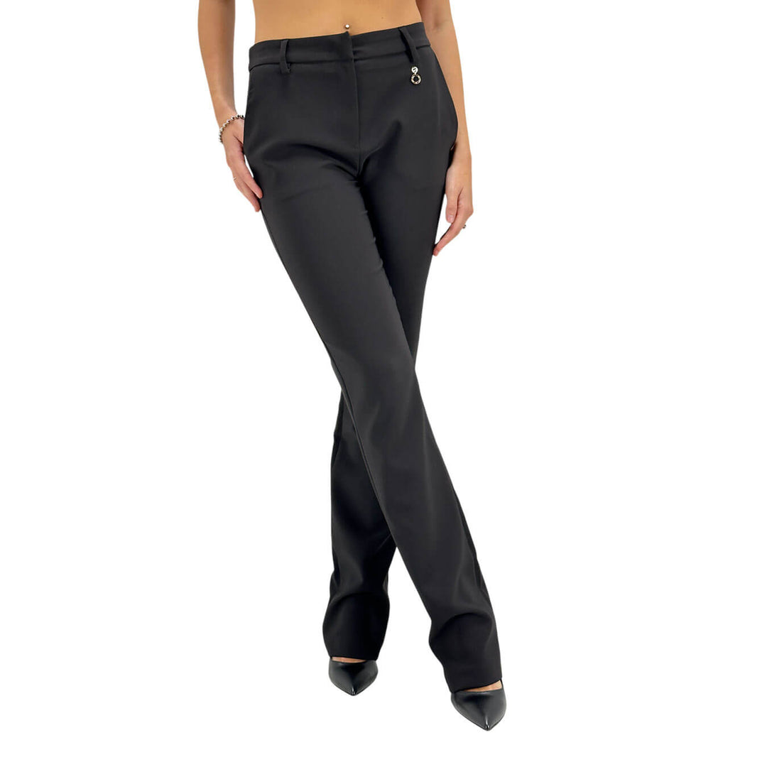 Relish, Pantaloni, Donna Cloes, Vita Alta, Poliestere, Nero