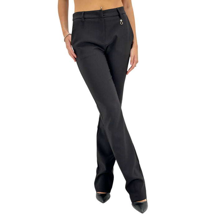 Relish, Pantaloni, Donna Cloes, Vita Alta, Poliestere, Nero