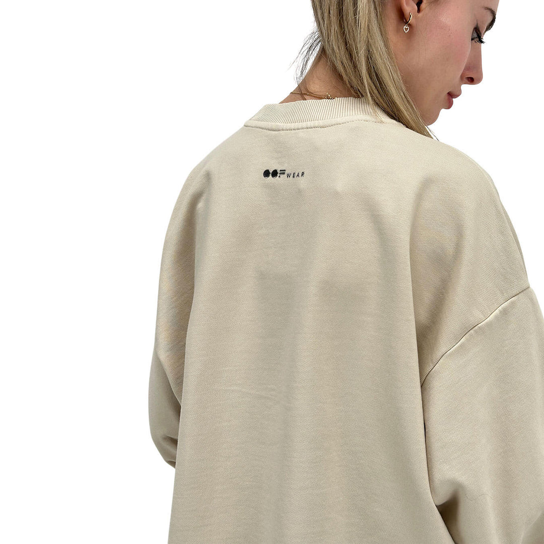 Oof Wear Maglia Donna, Felpa, Girocollo, Cotone, Beige