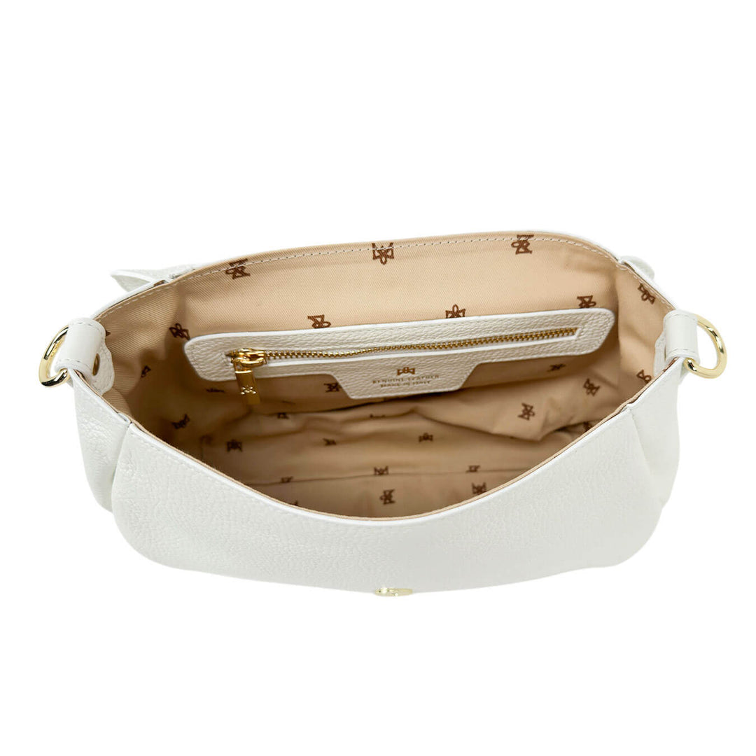 Cuoieria Fiorentina Carol Flap Bag Borsa Donna, Pelle, Bianco
