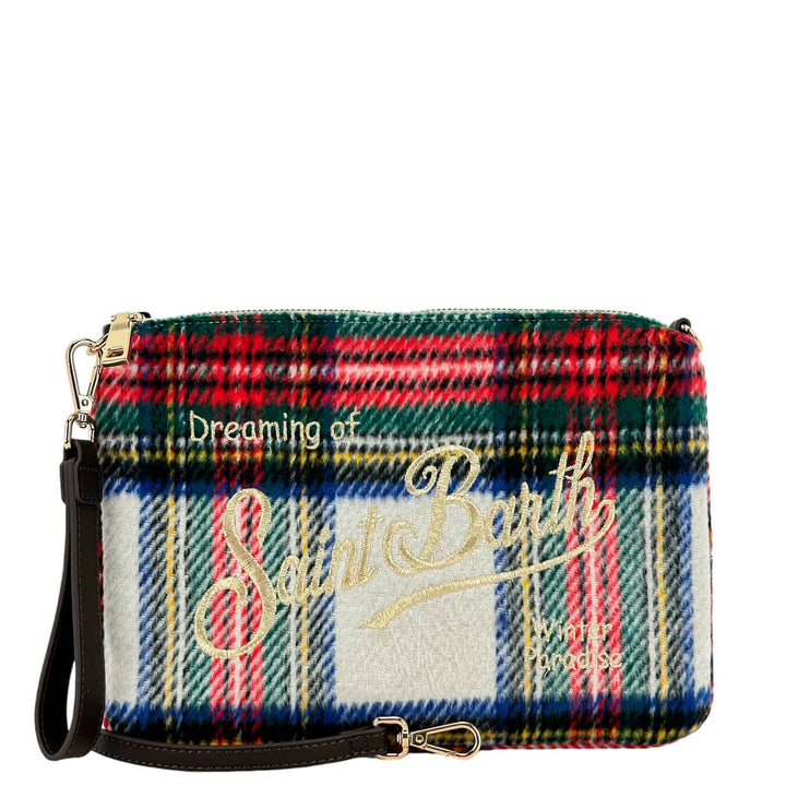 Mc2 Saint Barth Borsa Donna, Pouch a Tracolla Parisienne, Tartan, Multicolore